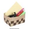 Flechtkörbe aus Papier, zum Selberflechten, 12cm x 8cm x 6,5cm, Braun-,Grau-,Beigetöne, 10 Stück