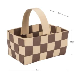Flechtkörbe aus Papier, zum Selberflechten, 12cm x 8cm x 6,5cm, Braun-,Grau-,Beigetöne, 10 Stück