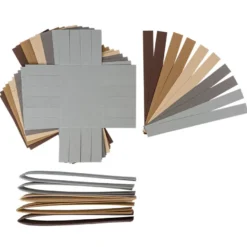 Flechtkörbe aus Papier, zum Selberflechten, 12cm x 8cm x 6,5cm, Braun-,Grau-,Beigetöne, 10 Stück