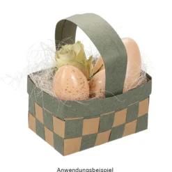 Flechtkörbe aus Papier, zum Selberflechten, 12cm x 8cm x 6,5cm, Grün-,Braun-,Grautöne, 10 Stück
