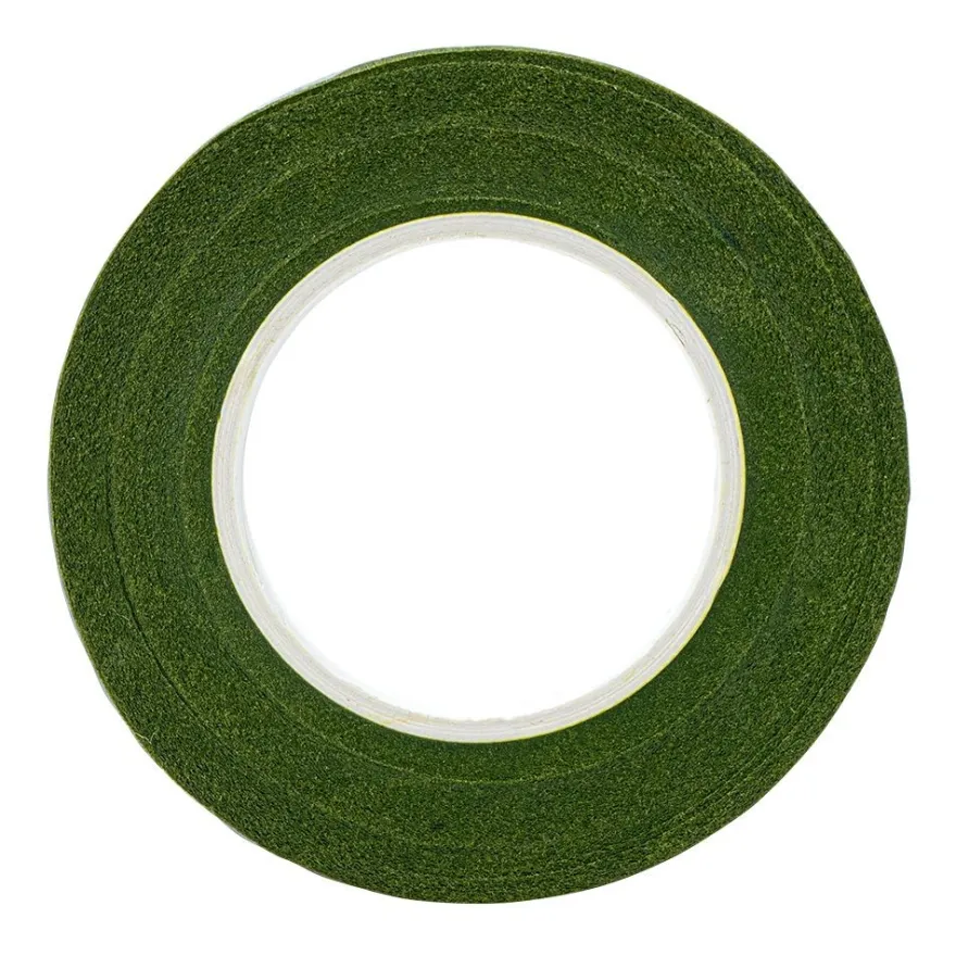 Floristik-Kreppband, 1,1cm breit, 30m lang, grün, selbsthaftend, elastisch