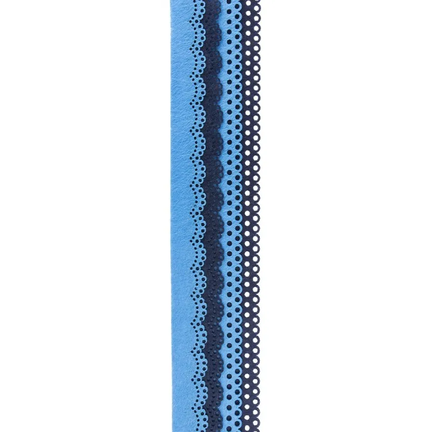 Folia Filzbordüren, blau & dunkelblau, 30cm, 4 Stück