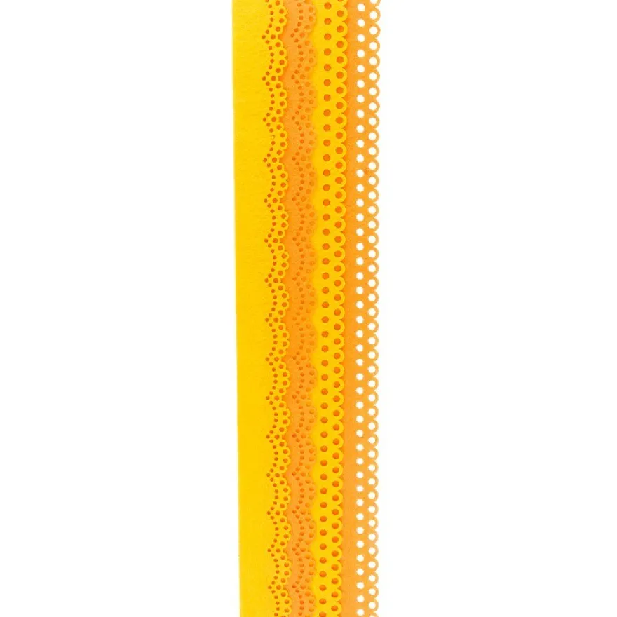Folia Filzbordüren, gelb & orange, 30cm, 4 Stück