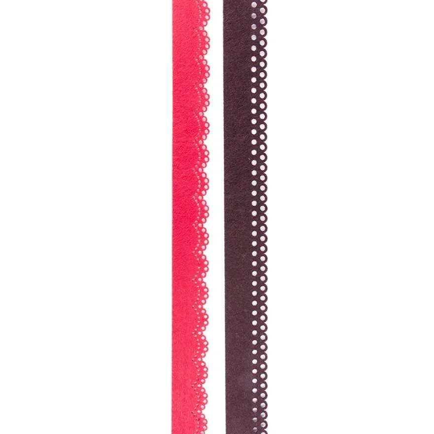 Folia Filzbordüren, rosa & braun, 30cm, 4 Stück