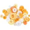 Folia Knöpfe-Mix, gelb/orange/weiß, Ø 9-25mm, 30g