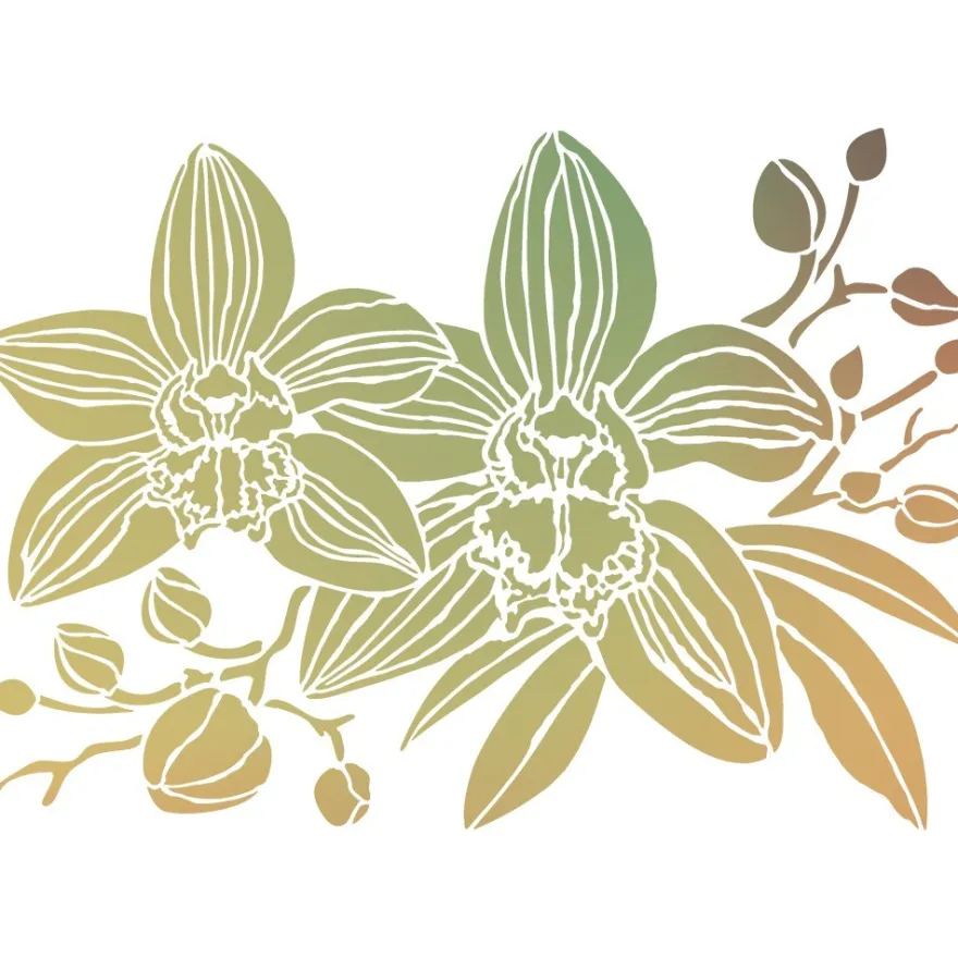 Folien-Bügeltransfer, Orchideen 1, DIN A4, gold