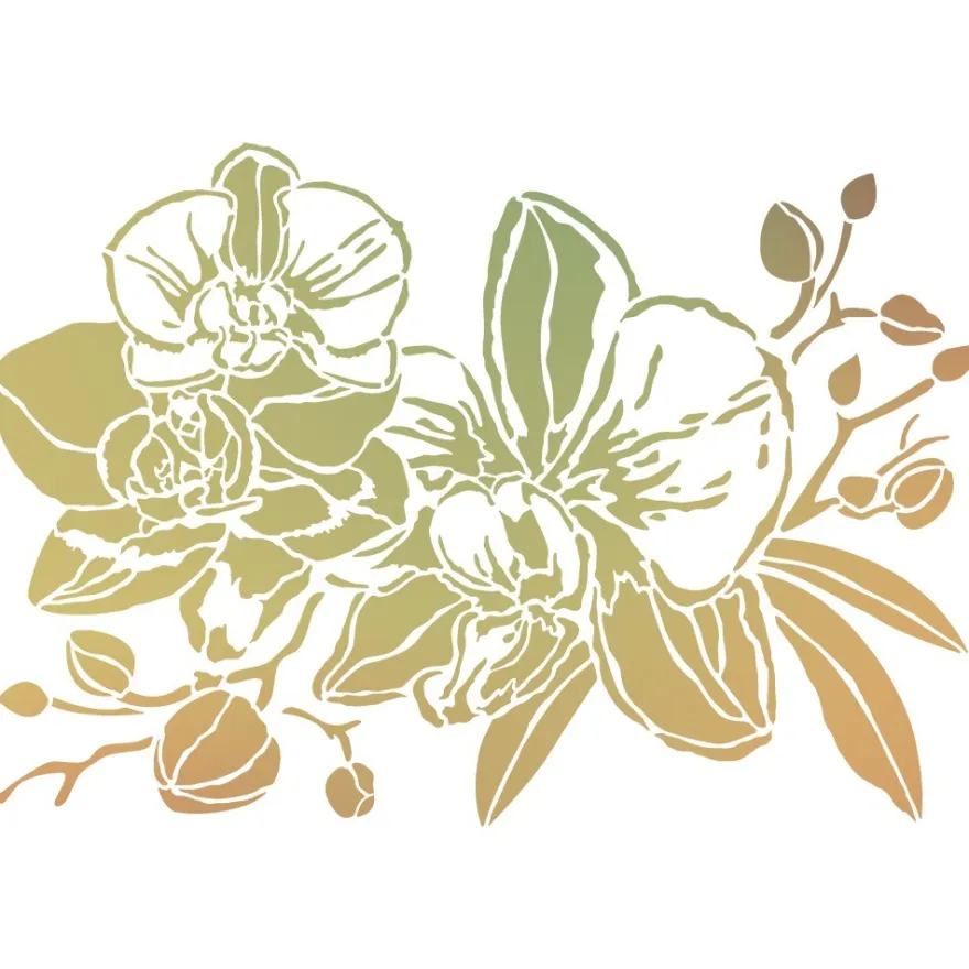 Folien-Bügeltransfer, Orchideen 2, DIN A4, gold