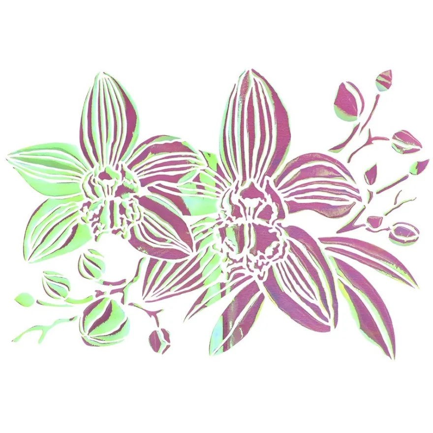 Folien-Bügeltransfer, Orchideen 1, DIN A4, rosé