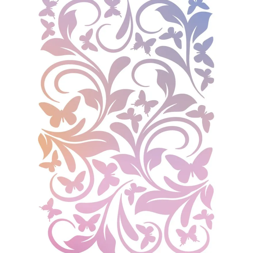 Folien-Bügeltransfer, Ornamente & Schmetterlinge, DIN A4, rosé