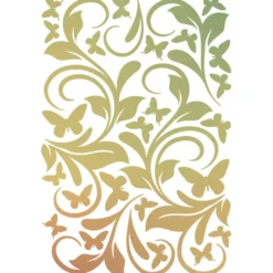 Folien-Bügeltransfer, Ornamente & Schmetterlinge, DIN A4, gold