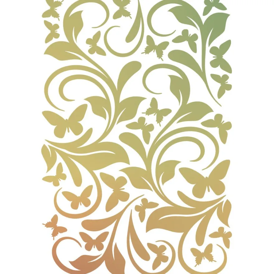 Folien-Bügeltransfer, Ornamente & Schmetterlinge, DIN A4, gold