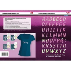 Folien-Bügeltransfers, ABC, DIN A4, rosé