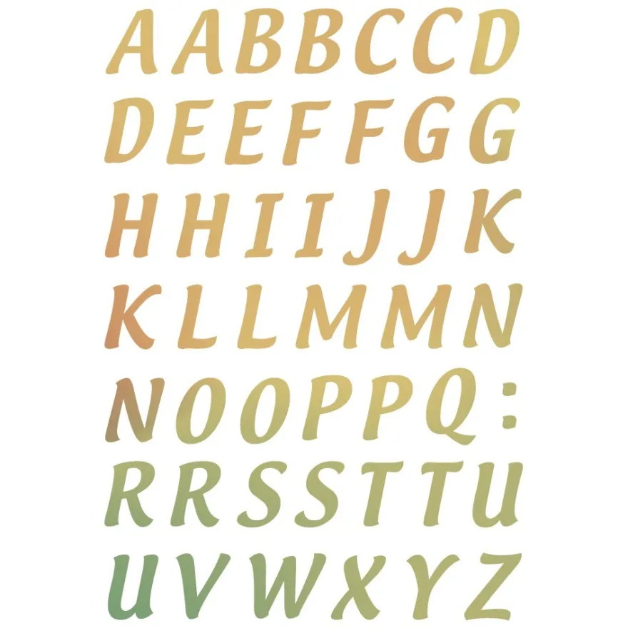 Folien-Bügeltransfers, ABC, DIN A4, gold