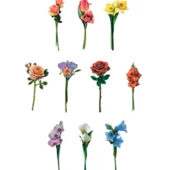 Folien 3-D Motive, Langstiel-Blumen, 4-16cm, 10 Stück