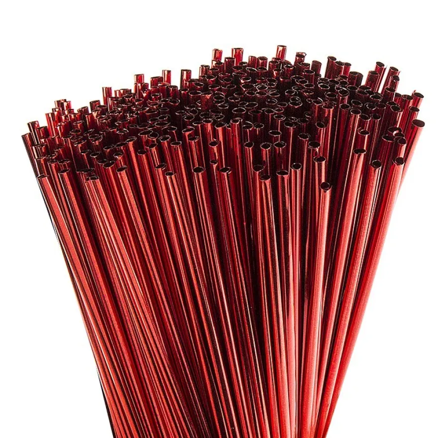 Folienhalme, Ø 2mm, 30cm lang, 40g, rot
