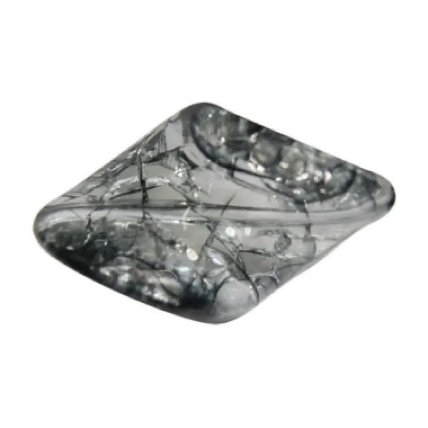 Gedrehte Perle, Krakelieroptik, 3cm x 1,5cm, rauchquarz, 10 Stück