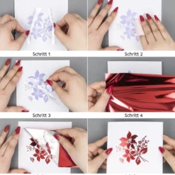 Gel-Klebetransfers & Metallic-Transferfolien, Wünsche, Bordüren & Ecken, 10cm x 30cm, 10 Bogen