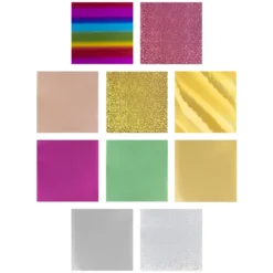 Gel-Klebetransfers & Metallic-Transferfolien, Blätter, 10cm x 30cm, 10 Bogen