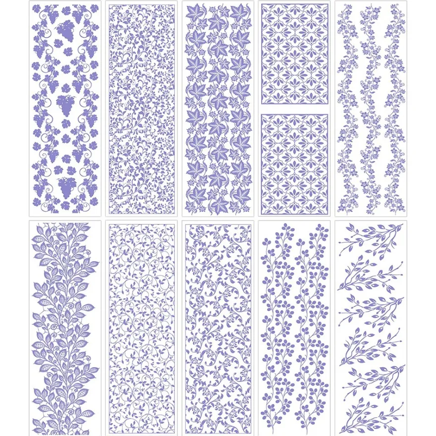 Gel-Klebetransfers & Metallic-Transferfolien, Blätter, 10cm x 30cm, 10 Bogen