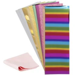 Gel-Klebetransfers & Metallic-Transferfolien, Blätter, 10cm x 30cm, 10 Bogen