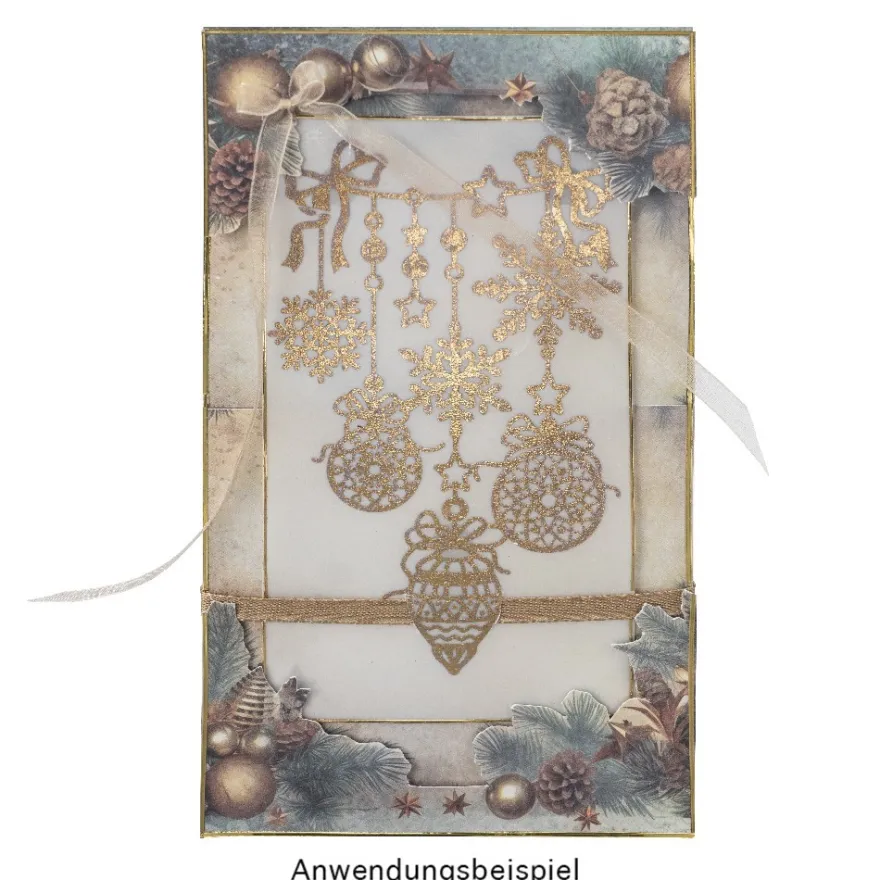 Gel-Klebetransfers & Metallic-Transferfolien, Winterschmuck, 10cm x 30cm, 10 Bogen