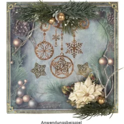 Gel-Klebetransfers & Metallic-Transferfolien, Winterschmuck, 10cm x 30cm, 10 Bogen