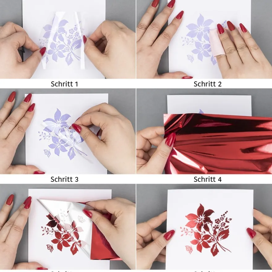 Gel-Klebetransfers & Metallic-Transferfolien, Winterliche Szenen, 10cm x 30cm, 10 Bogen