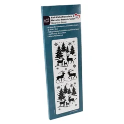 Gel-Klebetransfers & Metallic-Transferfolien, Winterliche Szenen, 10cm x 30cm, 10 Bogen