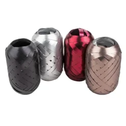 Geschenkband- & Schleifen-Mix, metallic, je 4 Schleifen & Geschenkbänder, verschiedene Farben