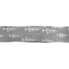 Geschenk-Band, Tannenbaum, 6,3cm breit, 2,7m lang, grau-meliert