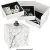 Geschenkbox, 13cm x 13cm x 12cm, mit 3 Innenfächern, seitlich aufklappbar