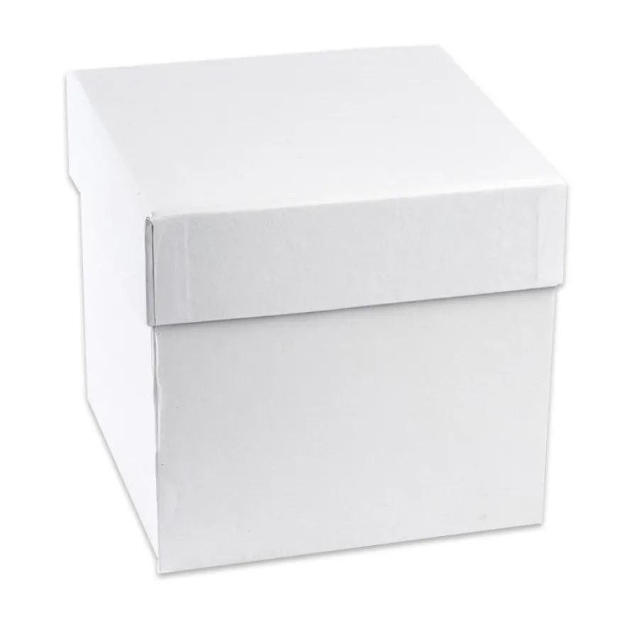 Geschenkbox, 13cm x 13cm x 12cm, mit 3 Innenfächern, seitlich aufklappbar