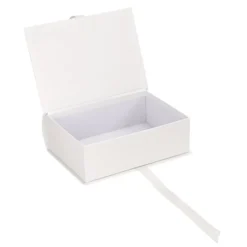 Geschenkboxen, Buch, 4 versch. Größen, mit Deckel, weiß, 4 Stück