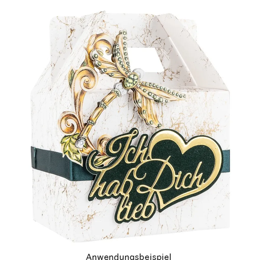 Geschenkboxen, Design 1, 11cm x 9cm x 14cm, 250 g/m², weiß, 10 Stück
