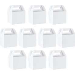 Geschenkboxen, Design 1, 13cm x 11cm x 16,5cm, 250 g/m², weiß, 10 Stück