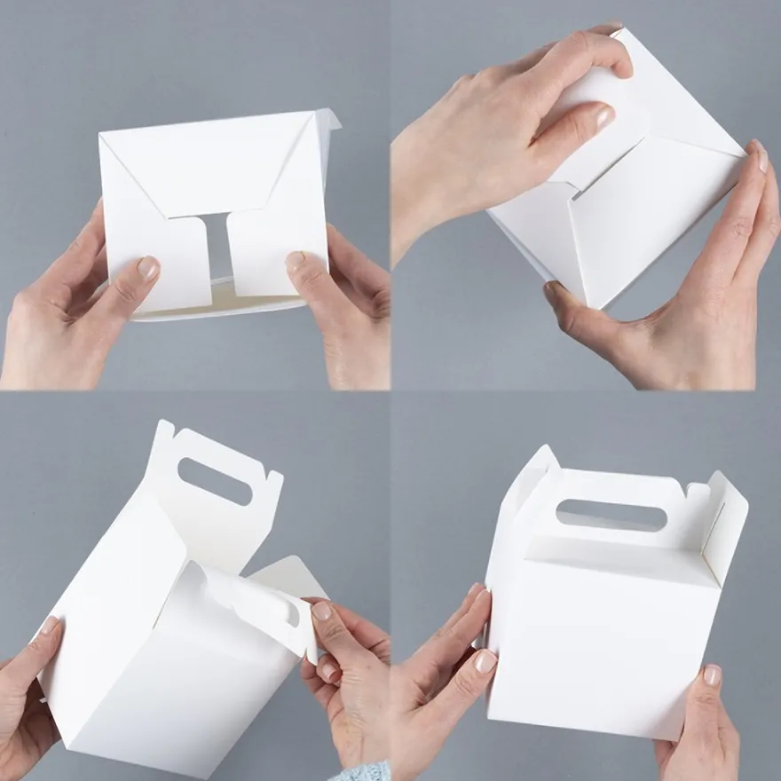 Geschenkboxen, Design 1, 13cm x 11cm x 16,5cm, 250 g/m², weiß, 10 Stück