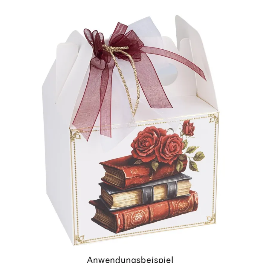 Geschenkboxen, Design 1, 13cm x 11cm x 16,5cm, 250 g/m², weiß, 10 Stück