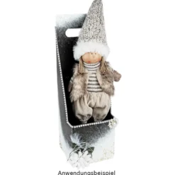 Geschenkboxen für Pflanzen, 11cm x 11cm, 35cm hoch, weiß, schwarz, 6 Stück