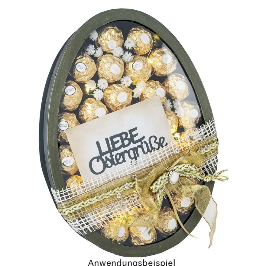 Geschenkboxen in Eiform, 2 versch. Größen, mit Deckel, weiß, 2 Stück