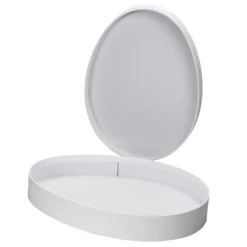 Geschenkboxen in Eiform, 3 versch. Größen, mit Deckel, weiß, 3 Stück
