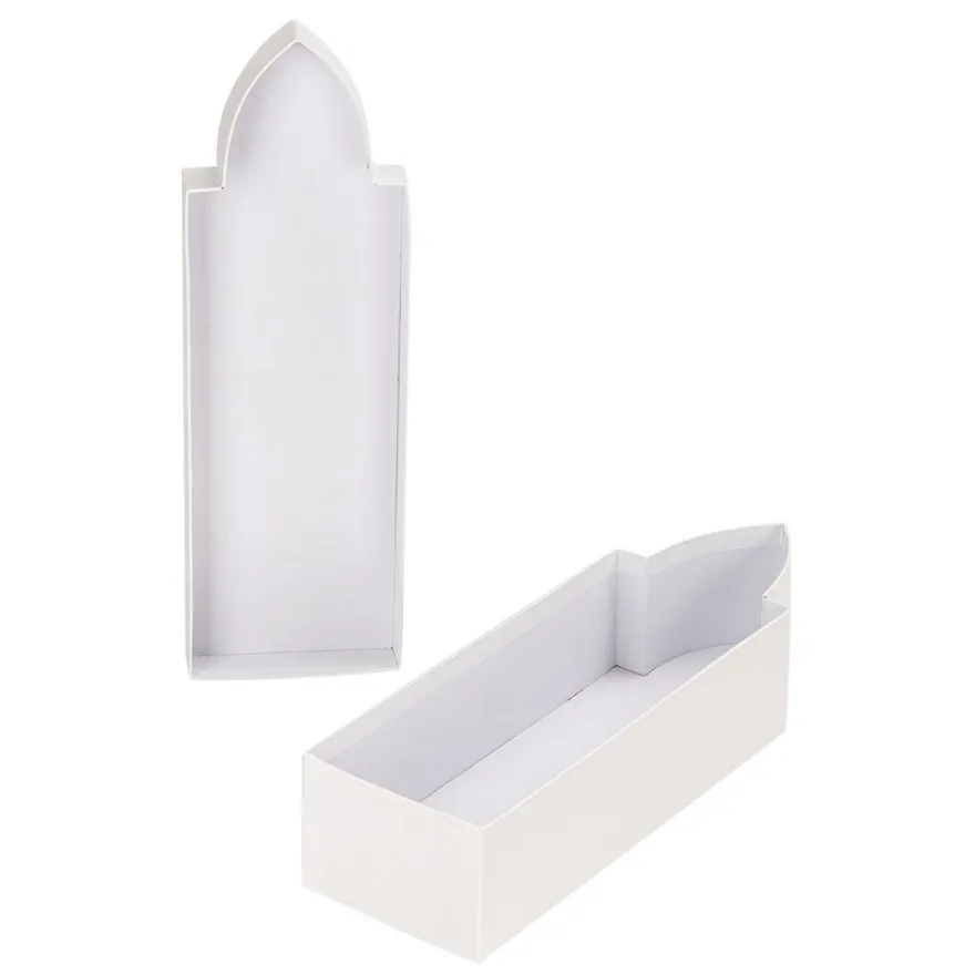 Geschenkboxen, Kerze, 4 versch. Größen, mit Deckel, weiß, 4 Stück