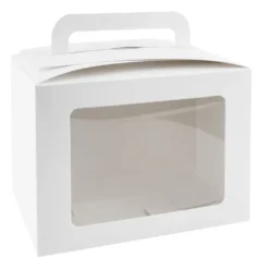 Geschenkboxen mit Sichtfenster, Design 2, 10cm x 14cm x 13cm, 250 g/m², weiß, 10 Stück