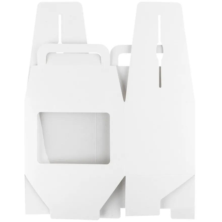 Geschenkboxen mit Sichtfenster, Design 2, 10cm x 14cm x 13cm, 250 g/m², weiß, 10 Stück
