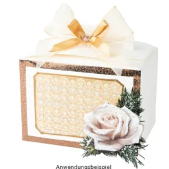 Geschenkboxen mit Sichtfenster, Design 2, 10cm x 14cm x 13cm, 250 g/m², weiß, 10 Stück