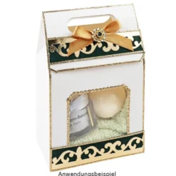 Geschenkboxen mit Sichtfenster, Design 3, 15cm x 5,5cm x 9,5cm, 250 g/m², weiß, 10 Stück