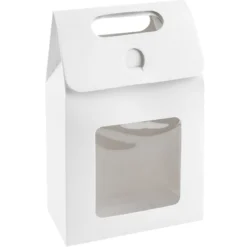 Geschenkboxen mit Sichtfenster, Design 3, 15cm x 5,5cm x 9,5cm, 250 g/m², weiß, 10 Stück