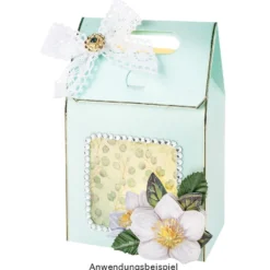 Geschenkboxen mit Sichtfenster, Design 3, 15cm x 5,5cm x 9,5cm, 250 g/m², weiß, 10 Stück