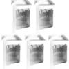 Geschenkboxen mit Sichtfenster, Design 1, 18cm x 13cm x 30cm, 350 g/m², weiß, 5 Stück