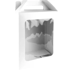 Geschenkboxen mit Sichtfenster, Design 1, 18cm x 13cm x 30cm, 350 g/m², weiß, 5 Stück