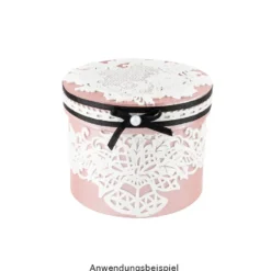 Geschenkboxen, rund, verschiedene Größen, weiß, 5 Stück